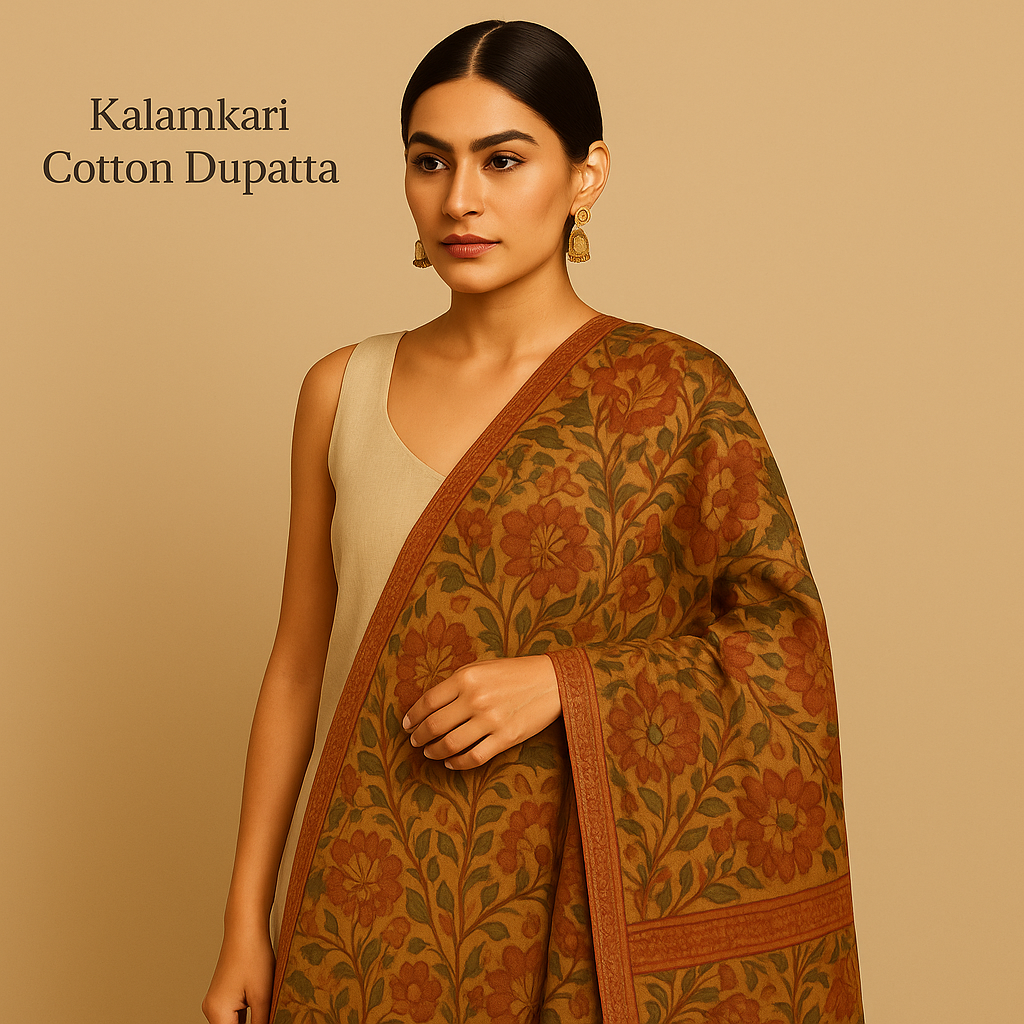 Kalamkari Cotton Dupatta